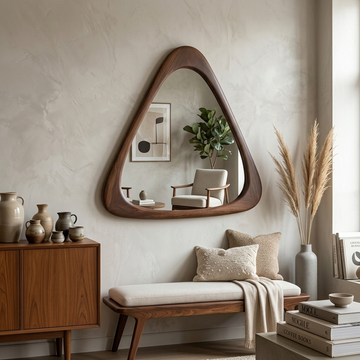 Pyramid Teak Wood Mirror
