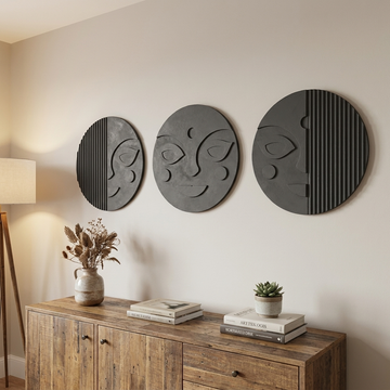 Trio face wall Decor set of 3