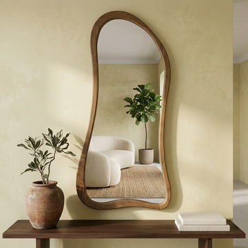 Helix Teak Wood Mirror