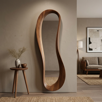 Dino Teak Wood Mirror
