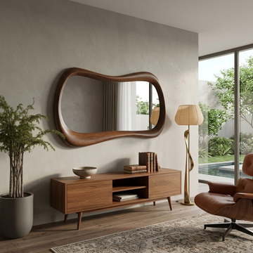Reva Teak Wood Mirror
