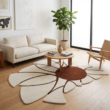 Irregular leaf Tufted rug