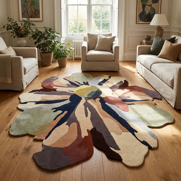 Flower tufted rugs