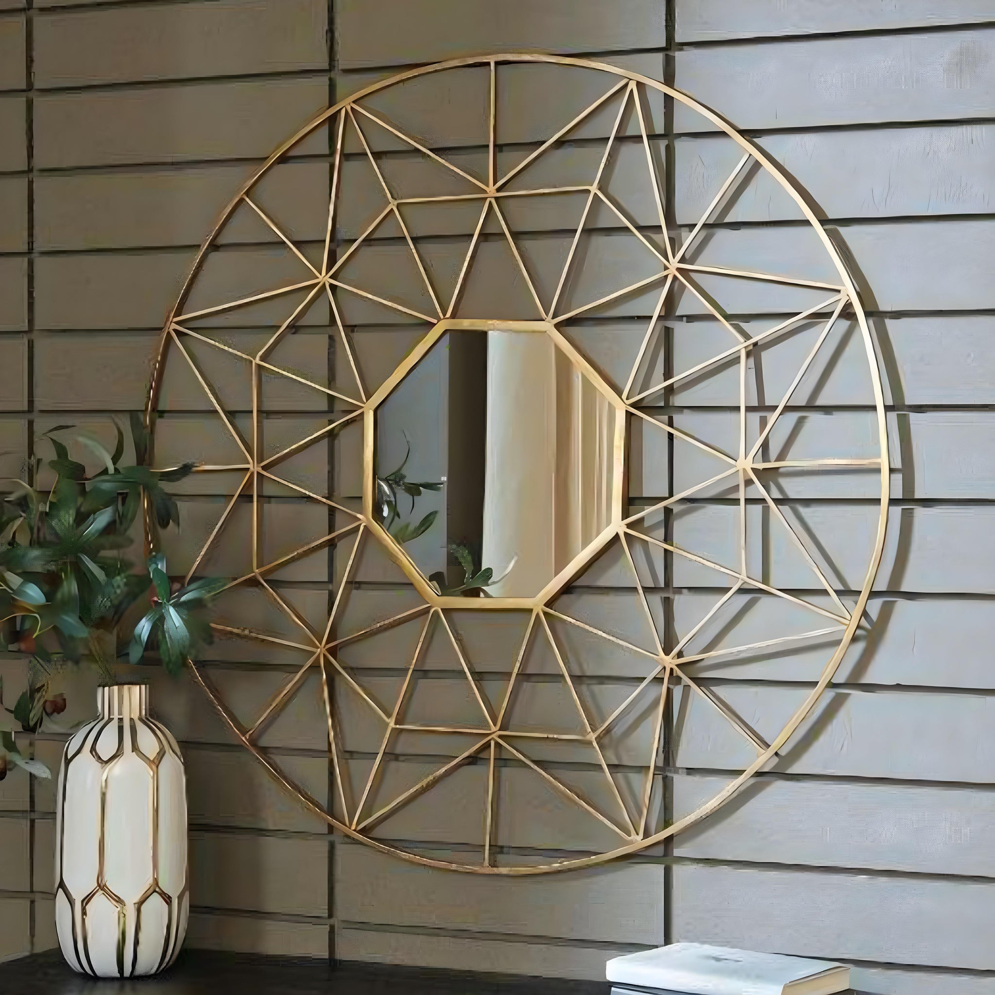 Golden Prism Wall Mirror