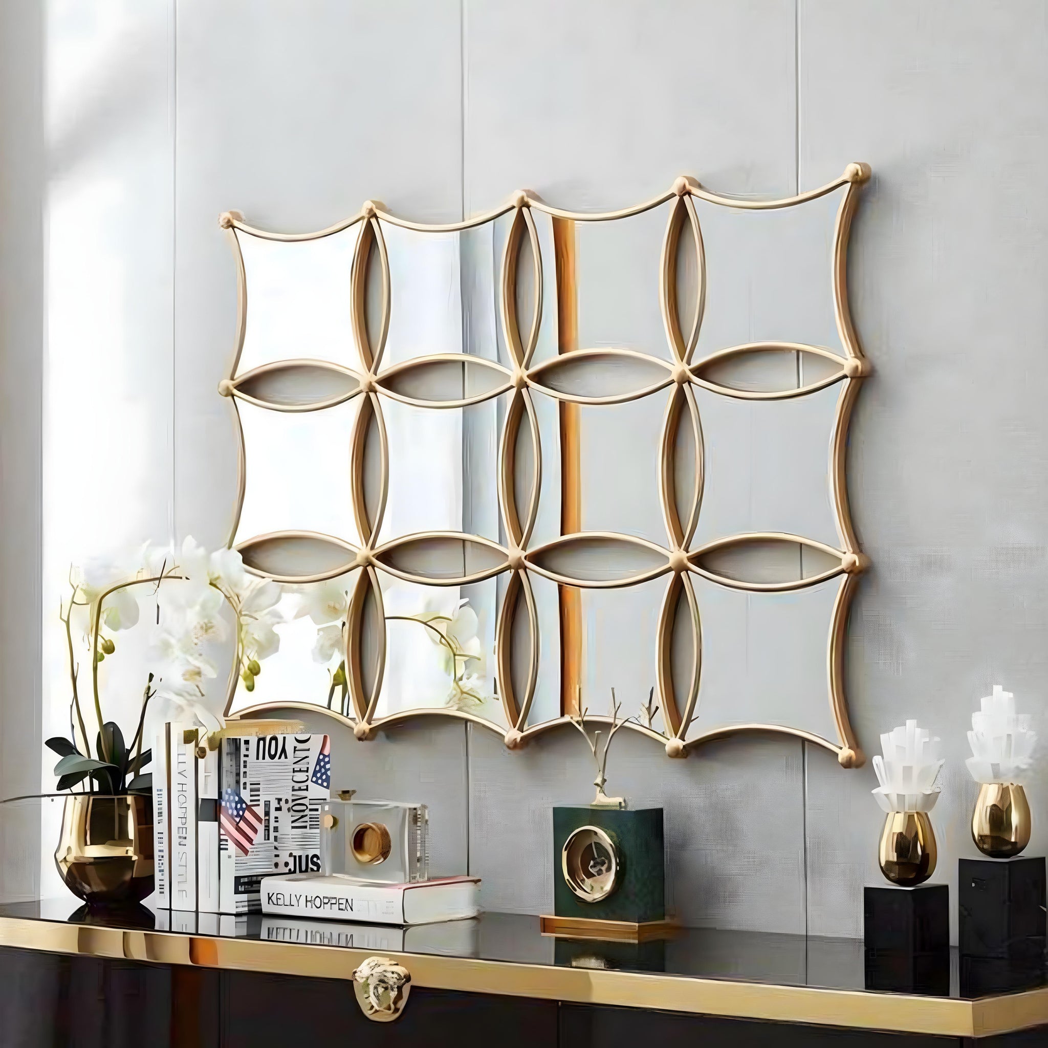 Golden Aura Wall Mirror