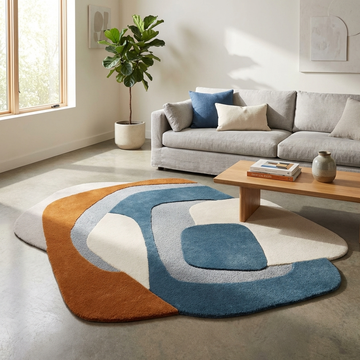 Multicolor amoeba Tufted rug
