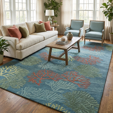Aqua Serenity coral rugs