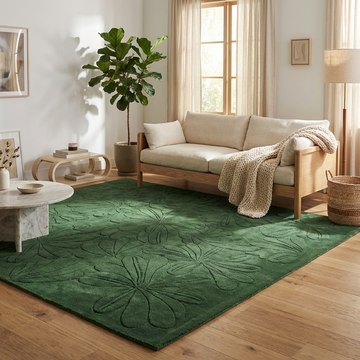 Green flora Tufted rug