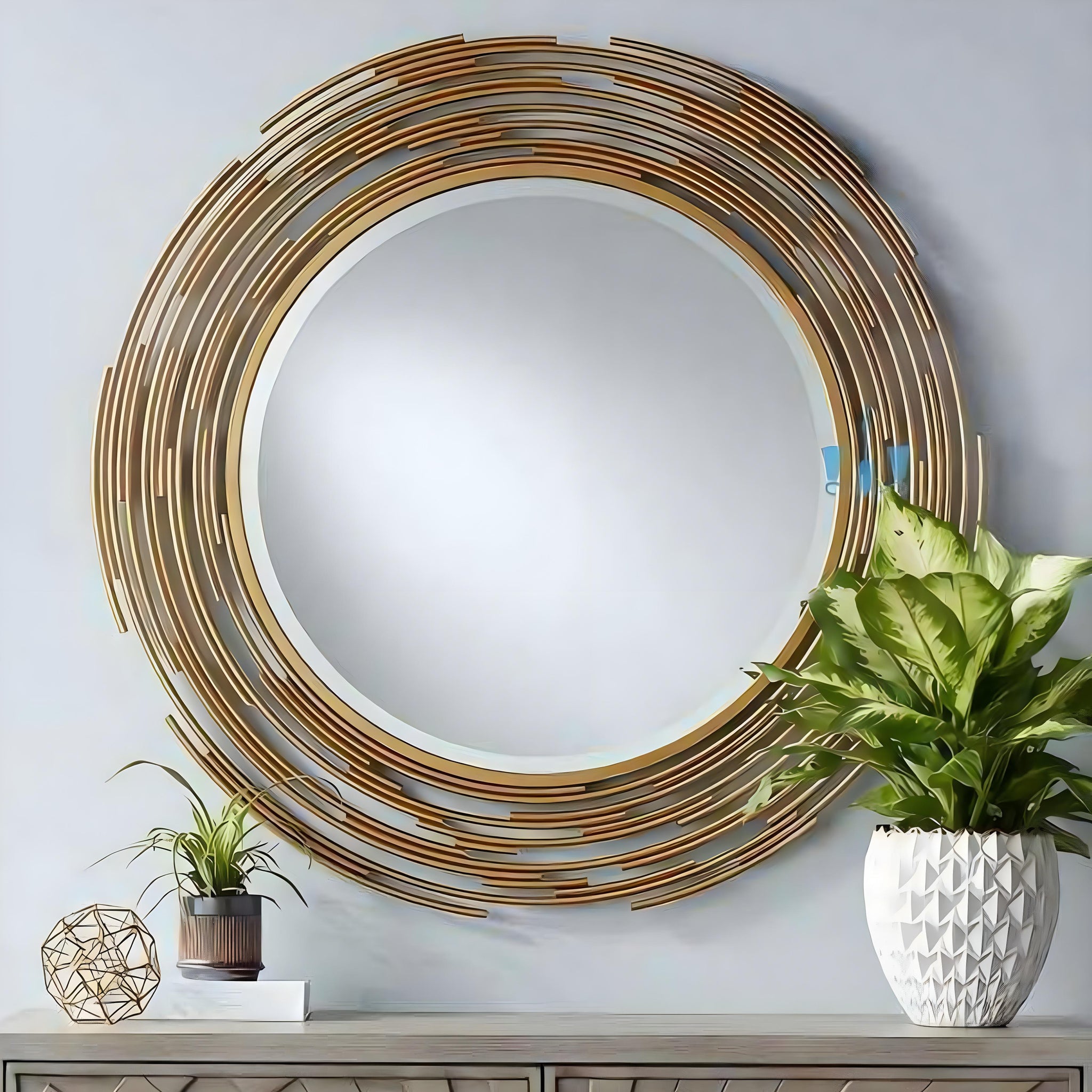 Golden Nebula Wall Mirror