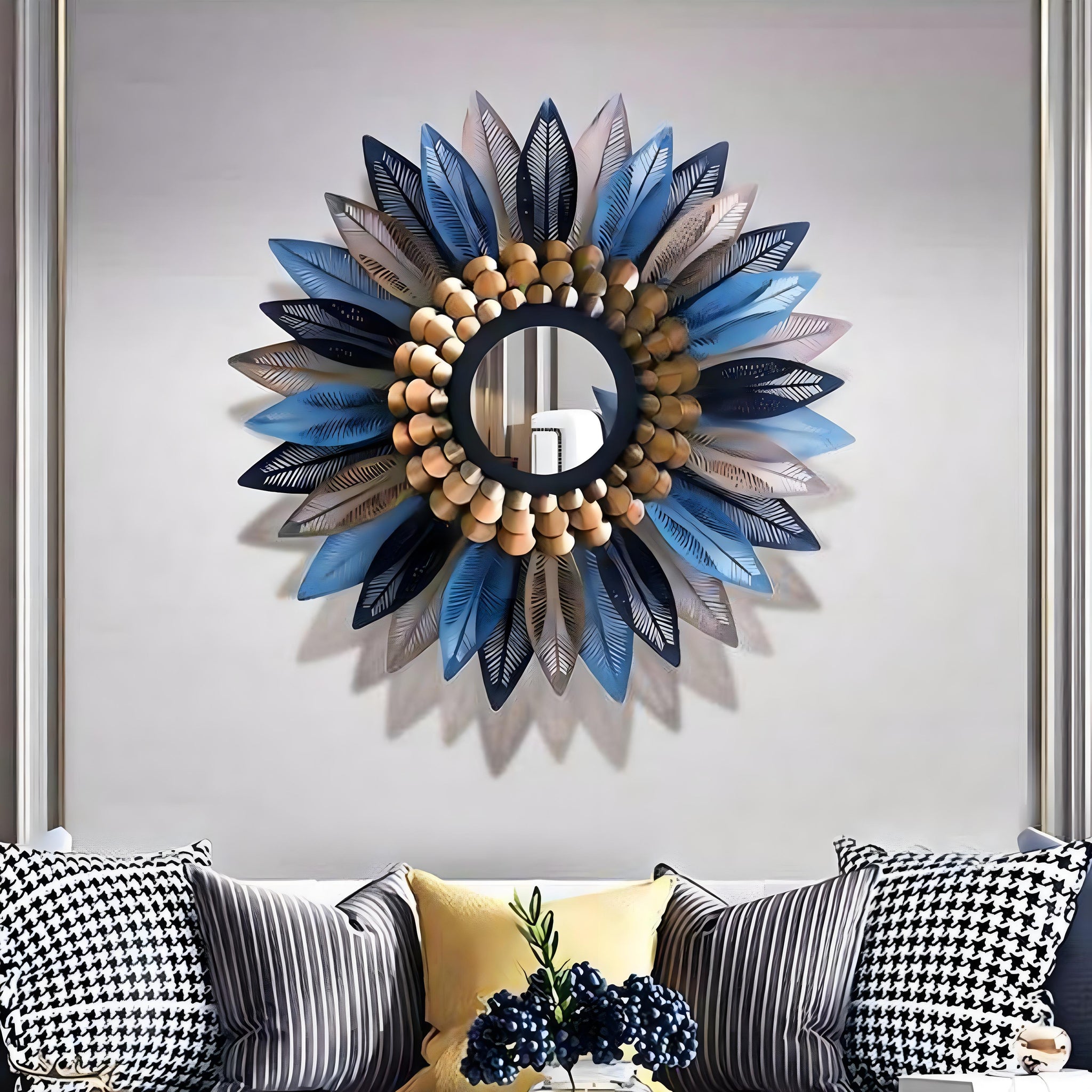 Feathered Radiance Wall Mirror