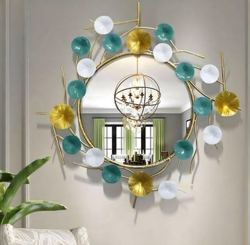 Aqua Bloom Wall Mirror