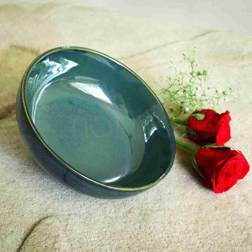 Peacock Green Serving Bowl