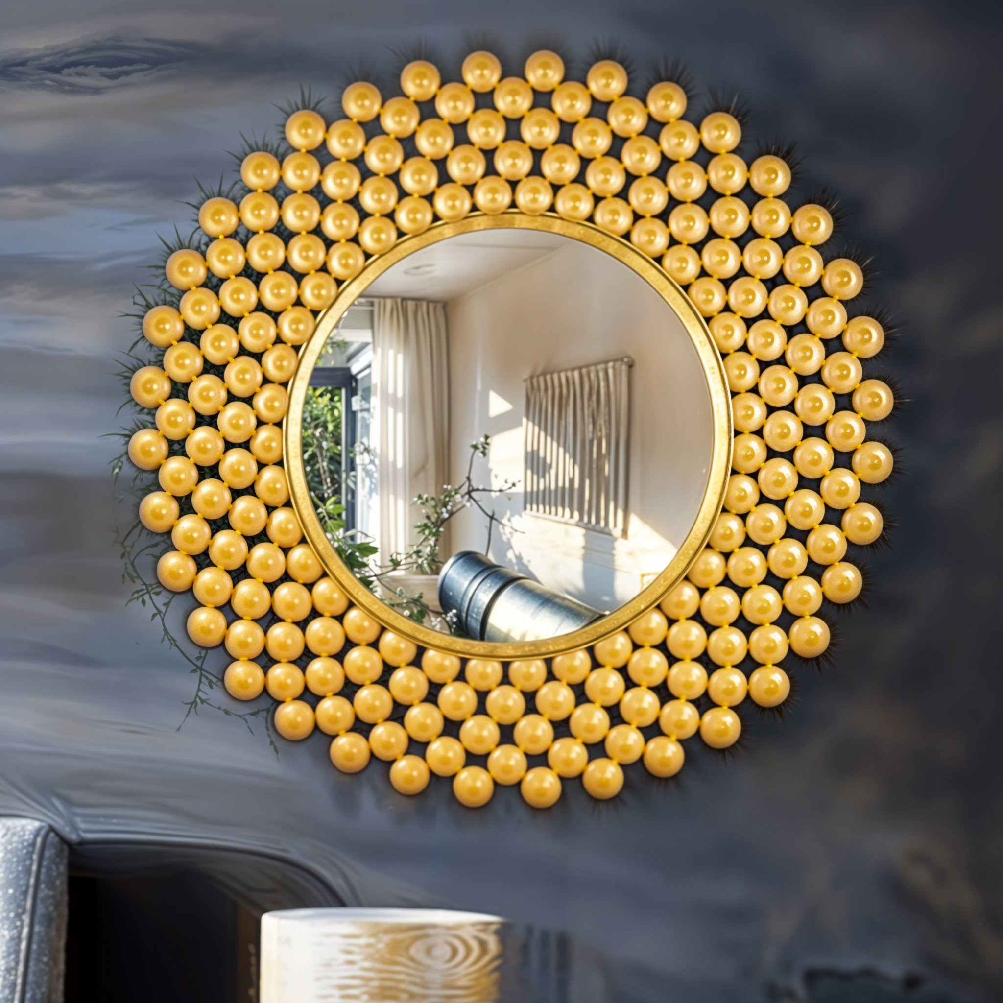 Golden Pearl Wall Mirror