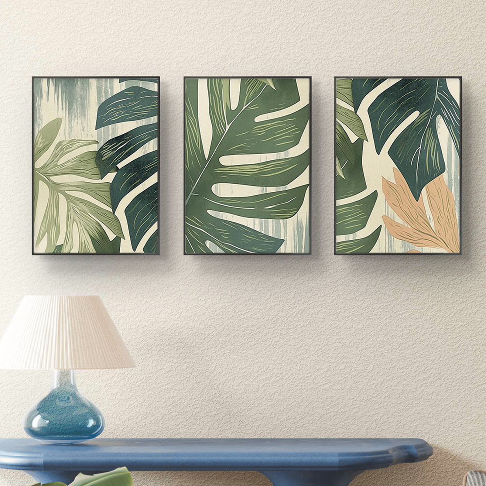 Palm leaf Art frames set of 3