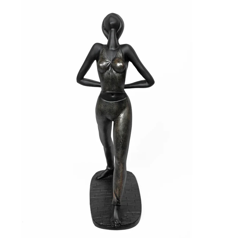 Healthy Yoga Pose Figurine Showpiece Black & Gold