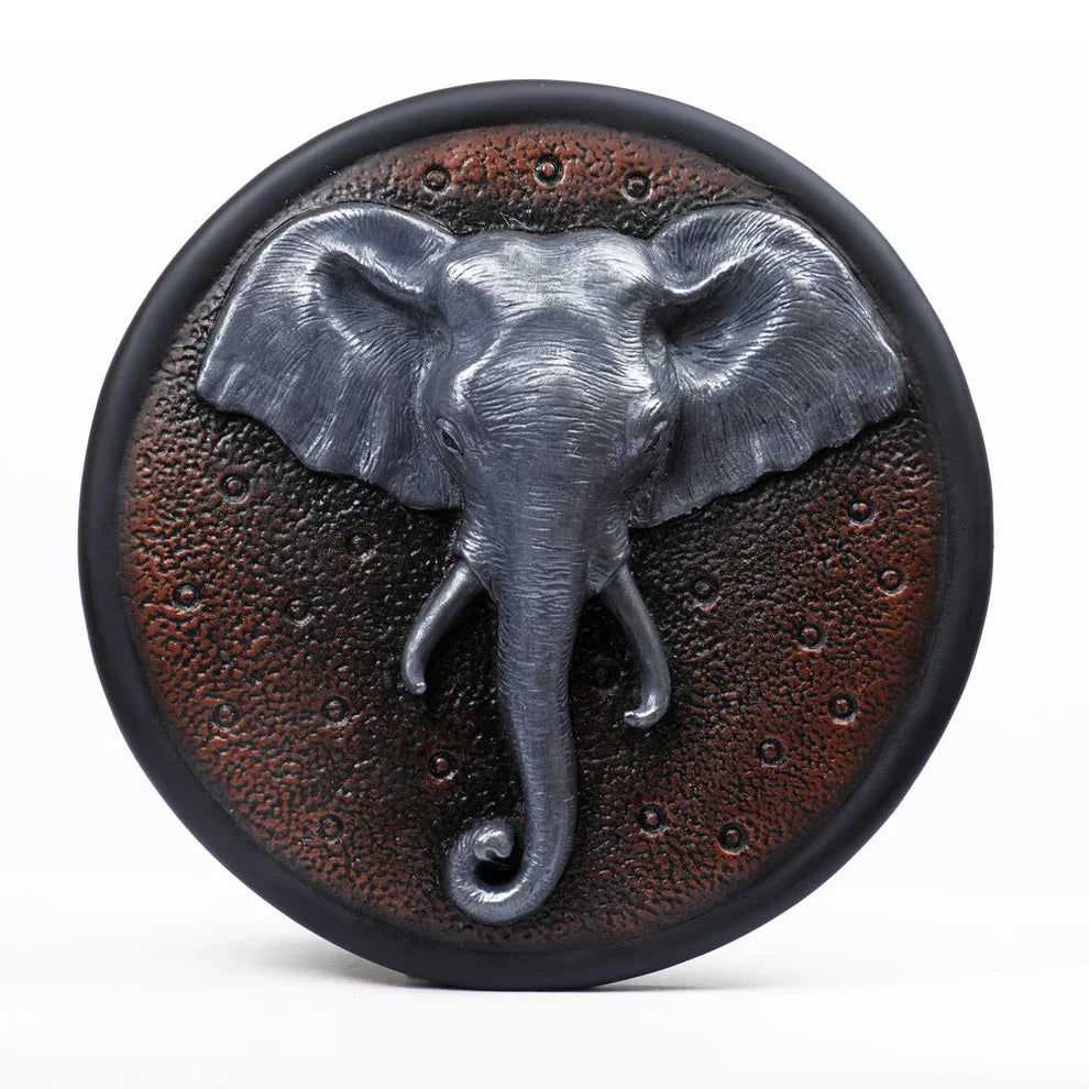 Elephant Head Wall Art Grey & Bronze