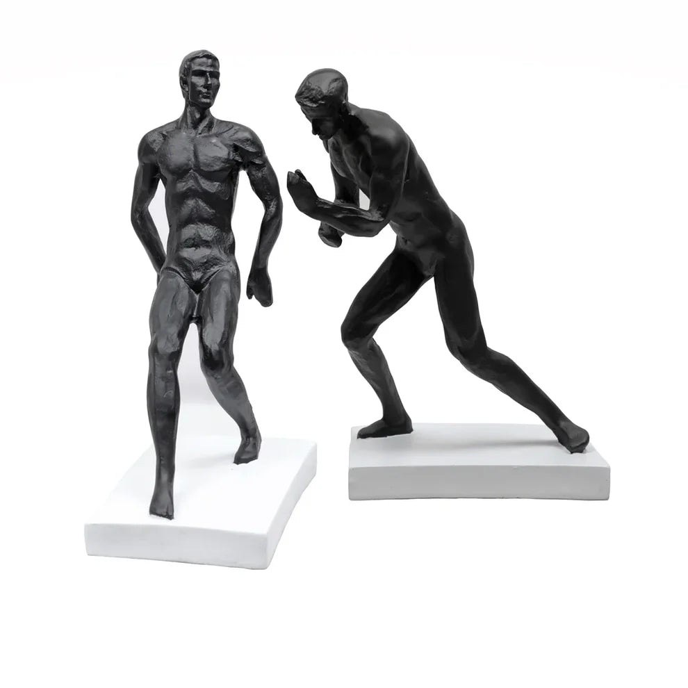 Abstract Figures Bookend, 25cm, Black