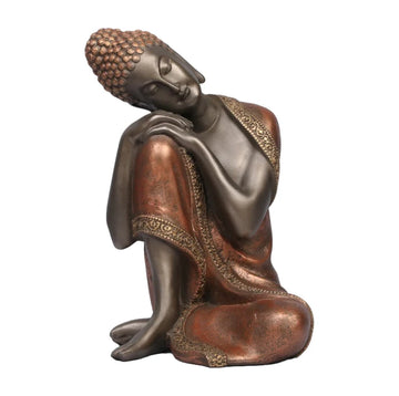 Resting Buddha Decorative Showpiece - Brown & Bronze