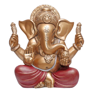 Ganesha Showpiece – Red & Gold