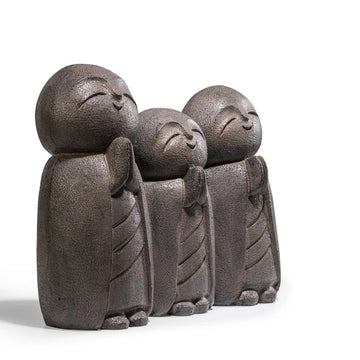 Zuzu Family Monk Statue, Rust Iron - A Symbol of Unity, Peace and Harmony