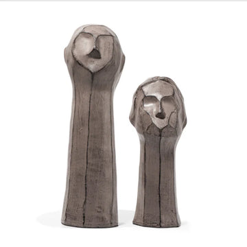 Abstract Couple Head Figurine - Rust Iron