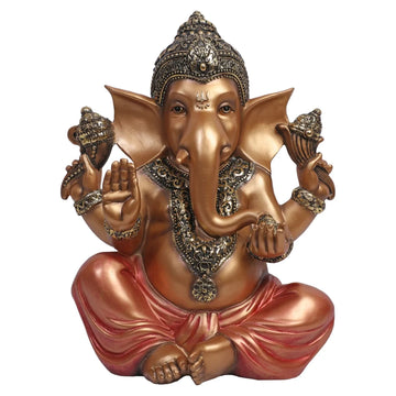 Chaturbhuj Ganesha – Big, Gold Red