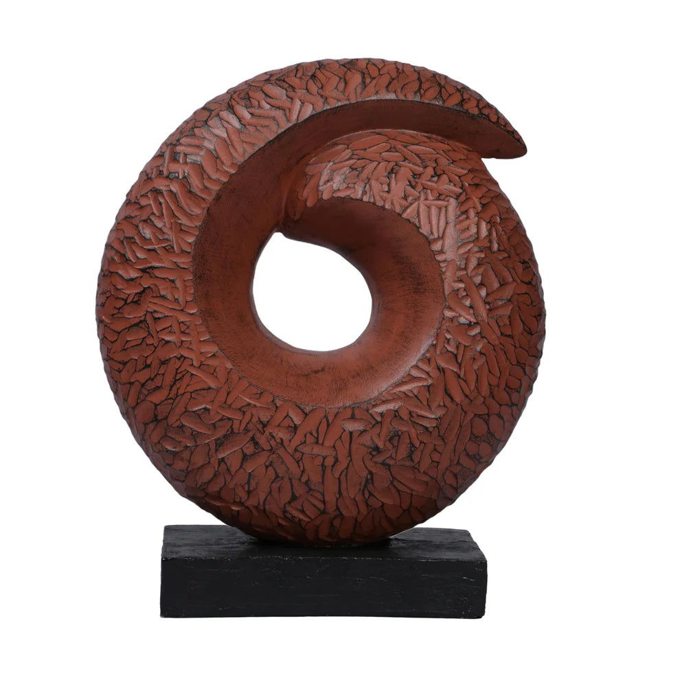 Circular Modern Art Central Void - Terracotta, 26 Cm