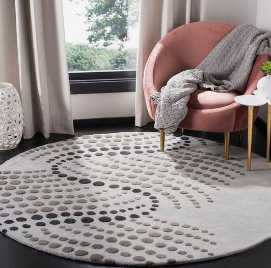 Dotted round Tufted rug