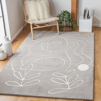 Line art Tufted rug