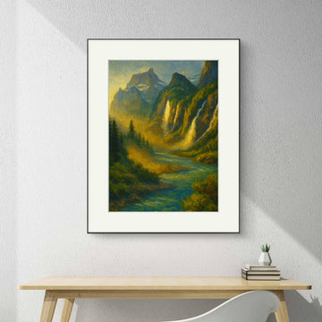 Mountains with water falls Art frames