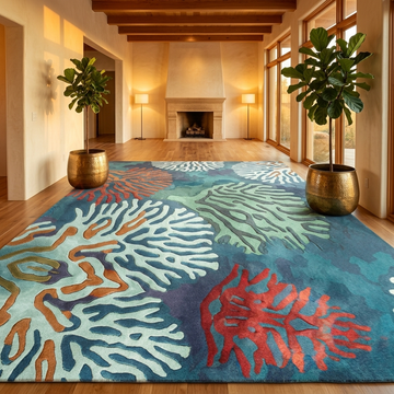 Ocean bloom coral rugs