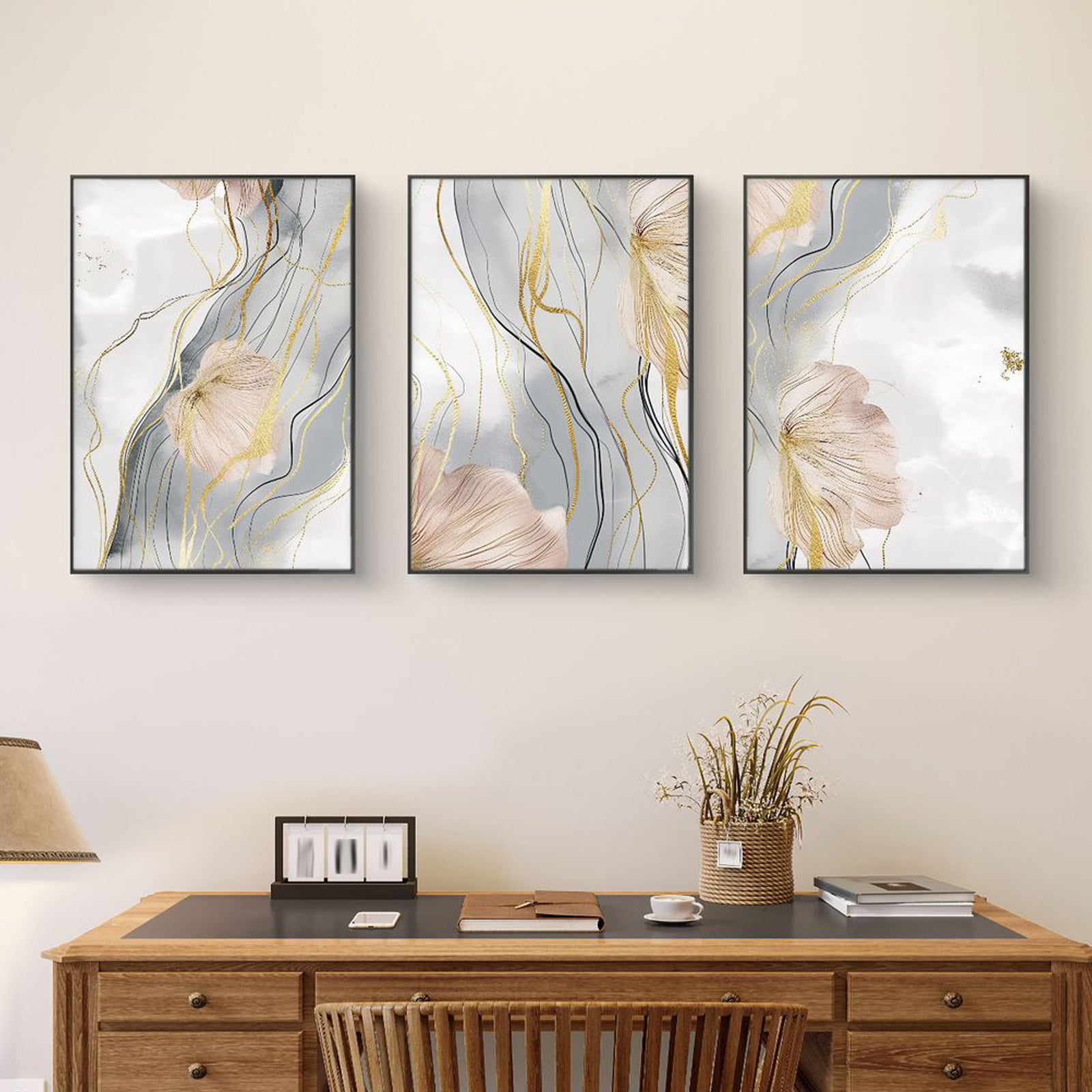 Girl with blonde Art frames set of 3