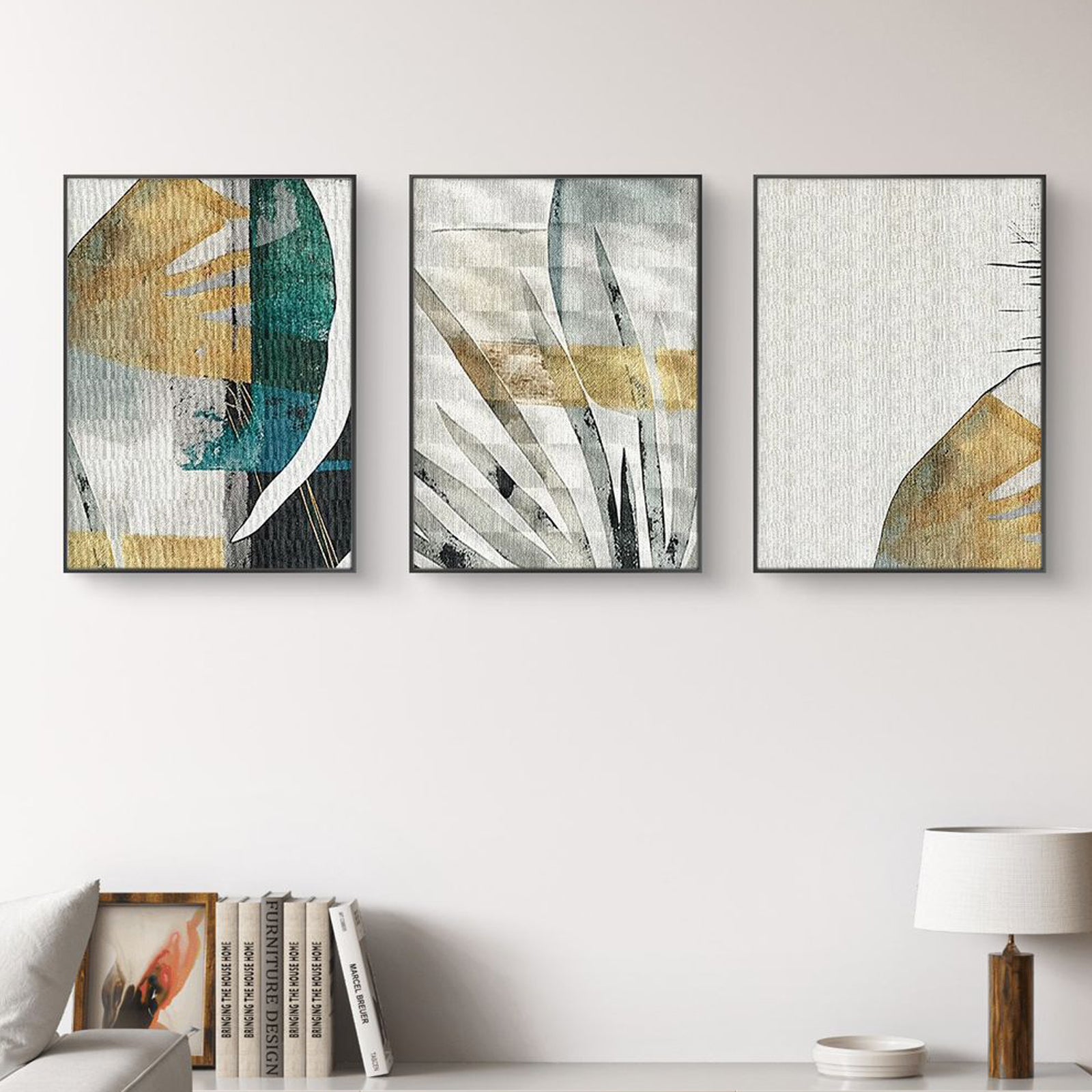 Abstract gray art Frames set of 3