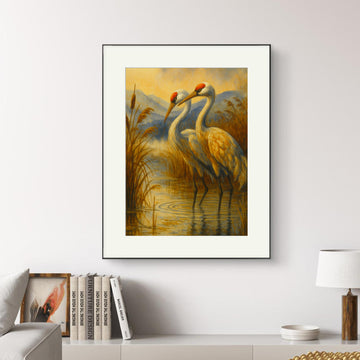Pair of Cranes Art frames