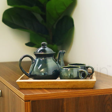 Kettle Set with Wooden Tray