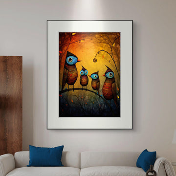 Four birds Art frame