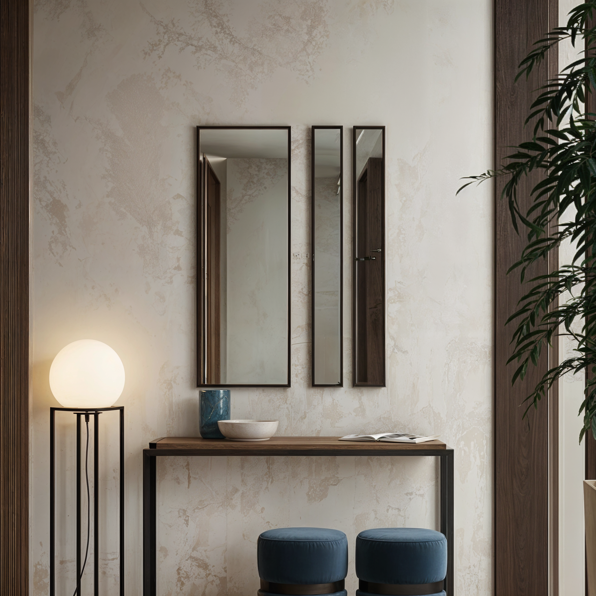Tripple Rectangle wall mirror