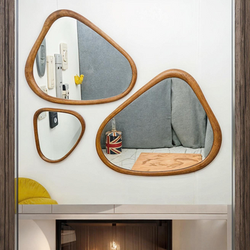 Vintage pro wall mirror Teak wood ( Set of 3 )