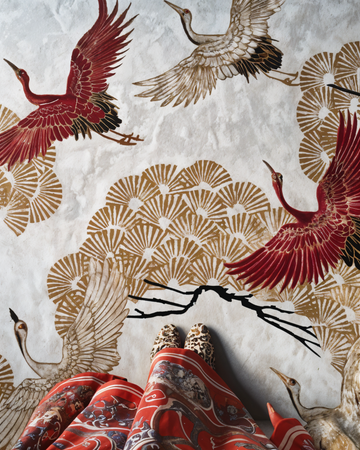 Majestic Cranes Tufted rug