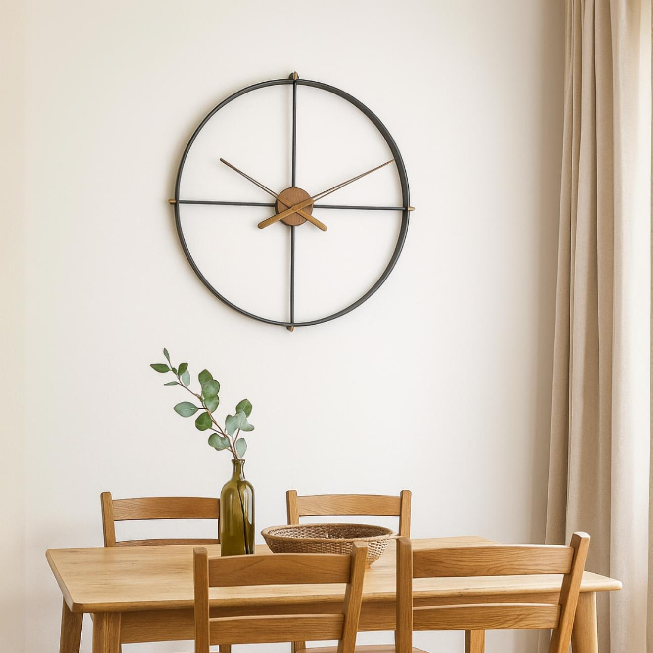 Black circle wall clock