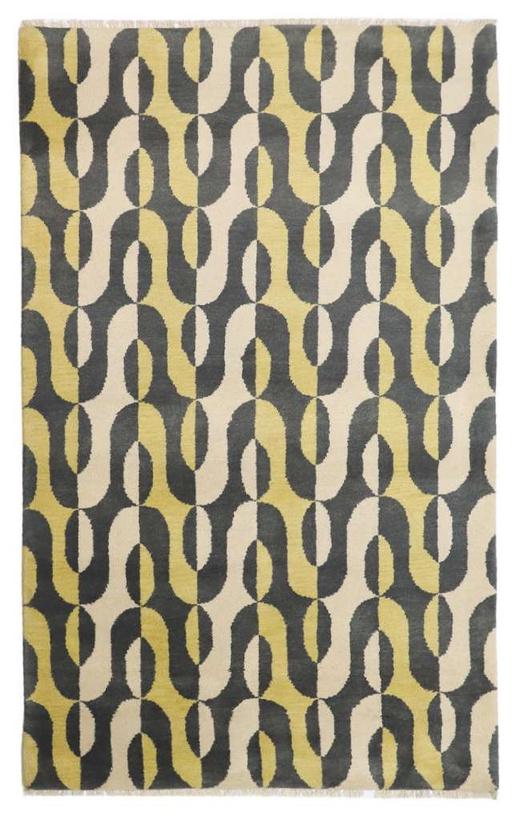 Gold & Charcoal Blended Wool Rug