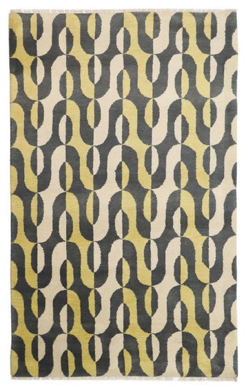 Gold & Charcoal Blended Wool Rug